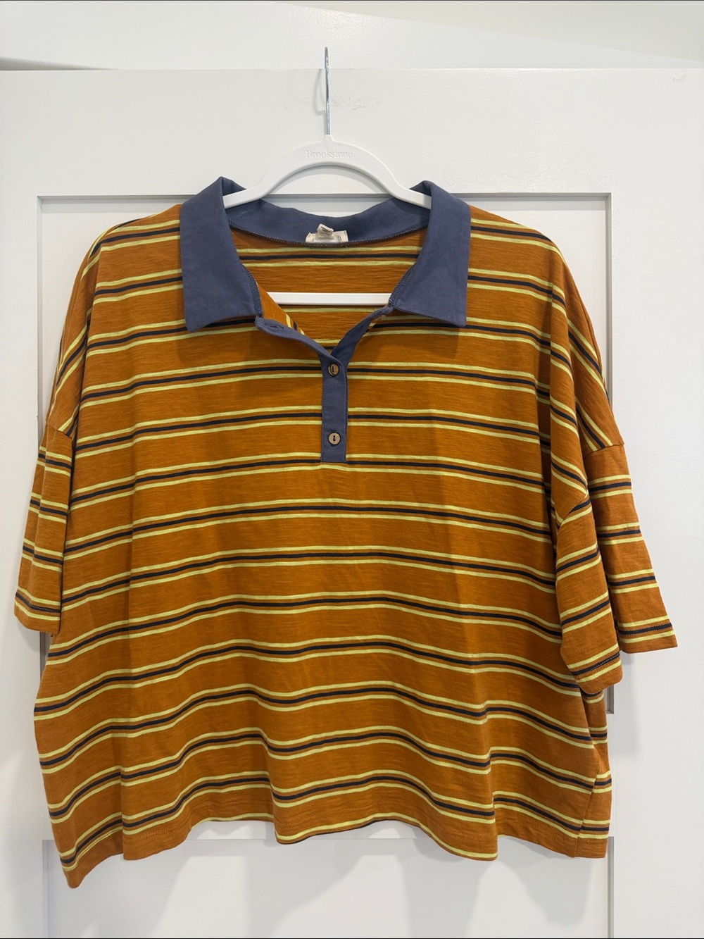 Pilcro Anthropologie XL Striped Oversized Polo Shirt Retro Rugby Top